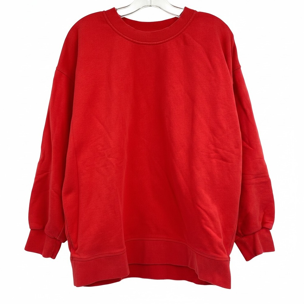 Lululemon Red Crewneck Sweatshirt | OS Regular Cotton Pullover
